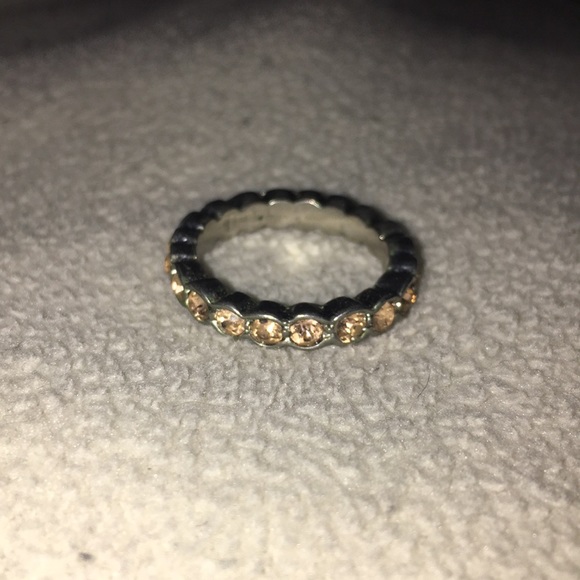 EXPRESS Ring. Silver with blush pink rhinestones - Picture 1 of 6